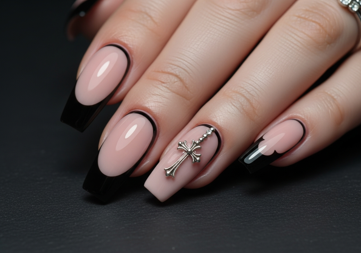Gothic French Tips
Bold Gothic Nail Looks