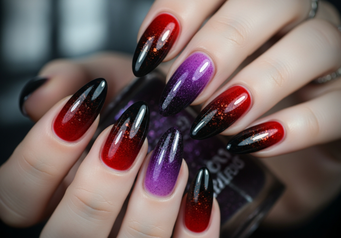 Smoky Ombre Effects
Bold Gothic Nail Looks
