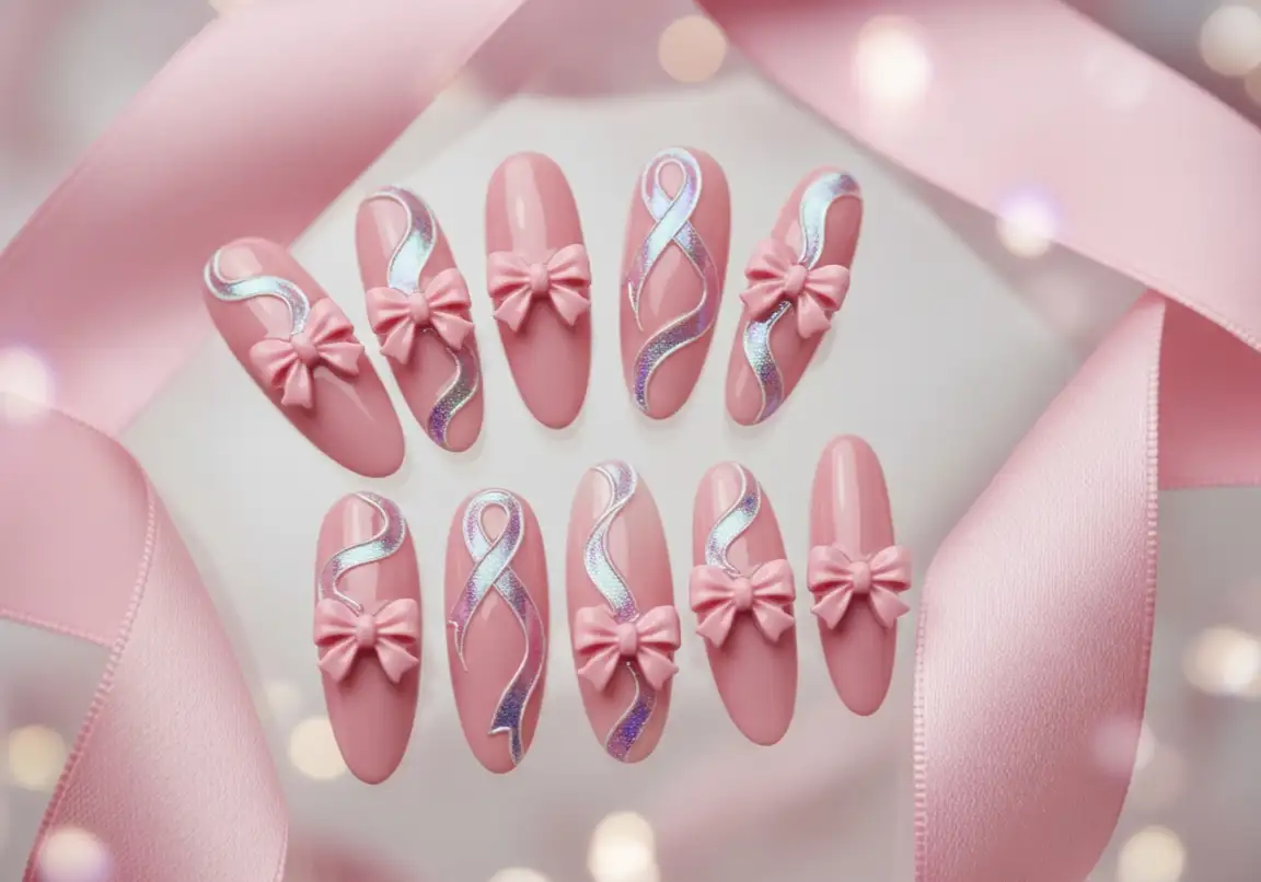 14 Coquette Bow Nails Valentine’s Day Nails