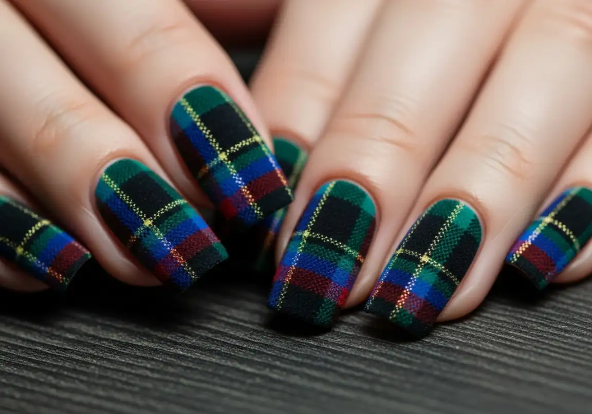 17. Velvet Plaid Patterns
Grunge Nails