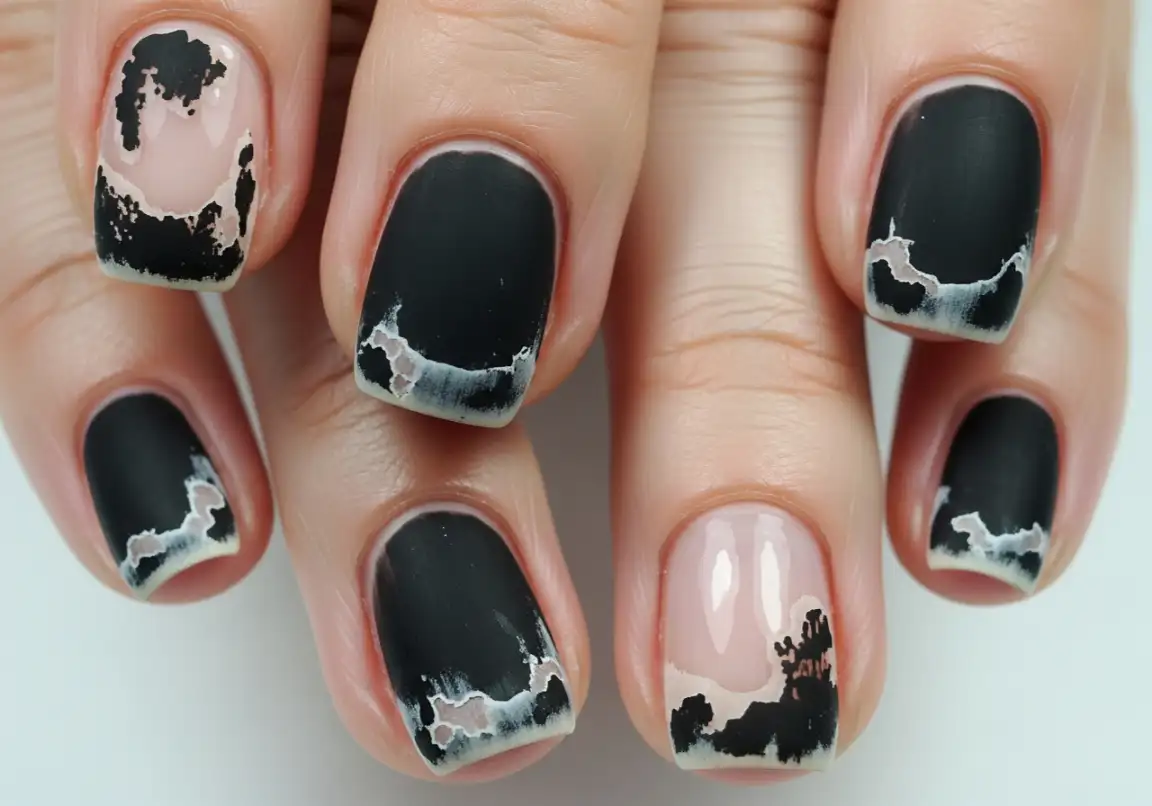 19. Distressed and Chipped Effects
Grunge Nails