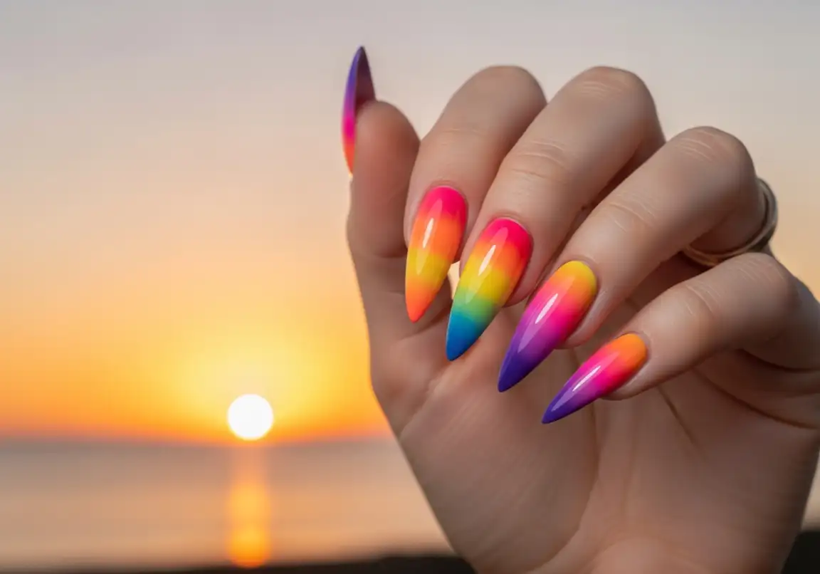 Sunset Ombre Stiletto Nails
Stiletto Nails Designs