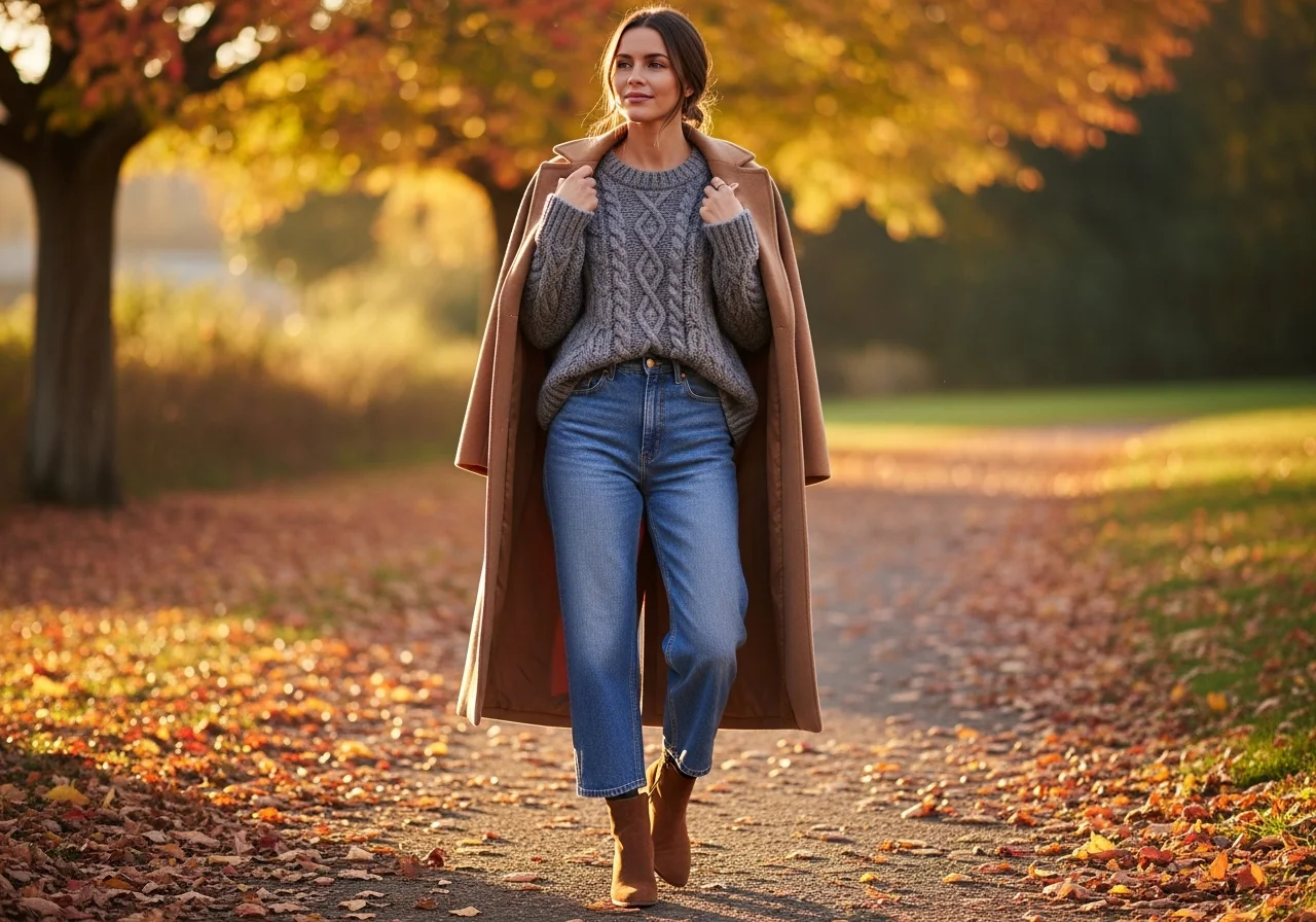 3 Sweater and Wide Leg Jeans Combinations for Cooler Weather