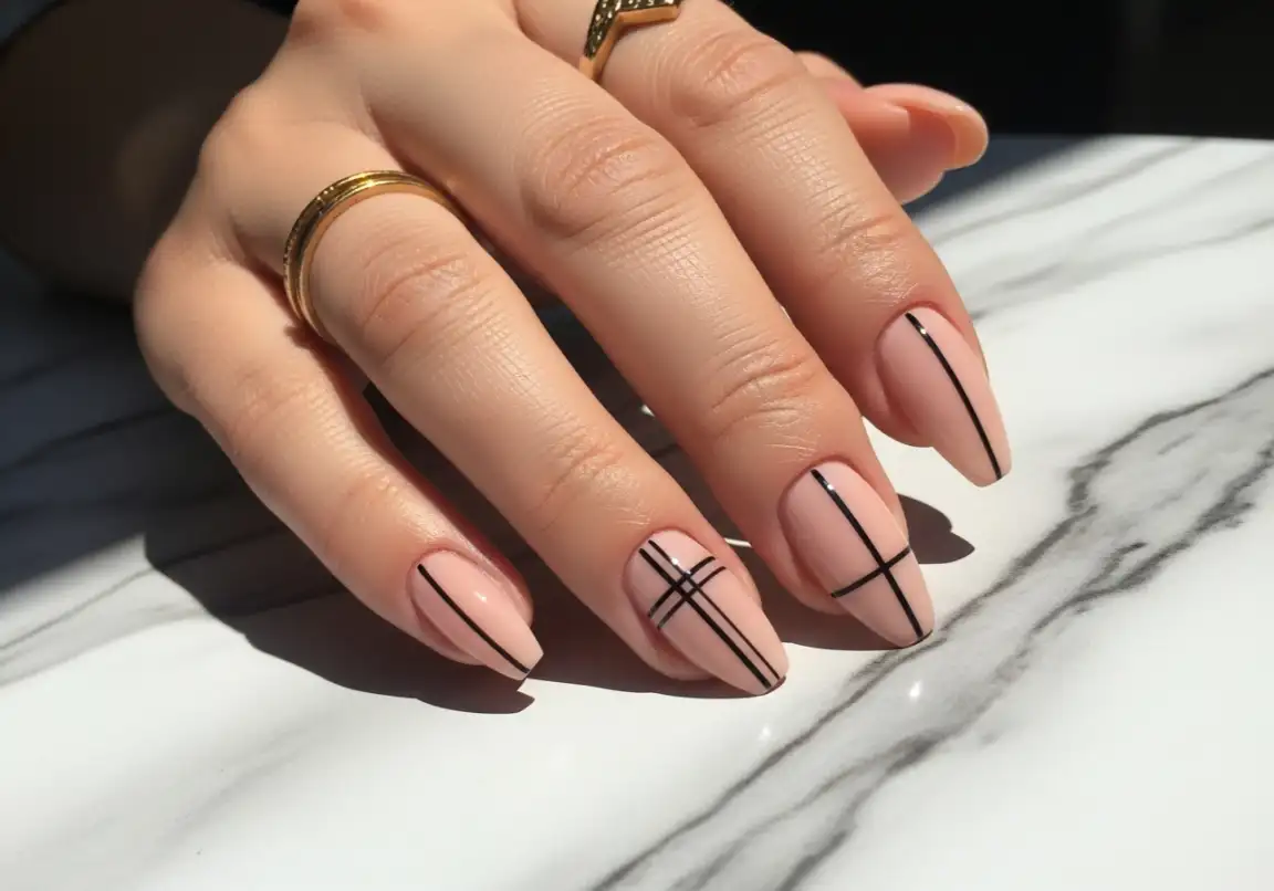 Nude Stiletto Nails with Black Details
Stiletto Nails Designs