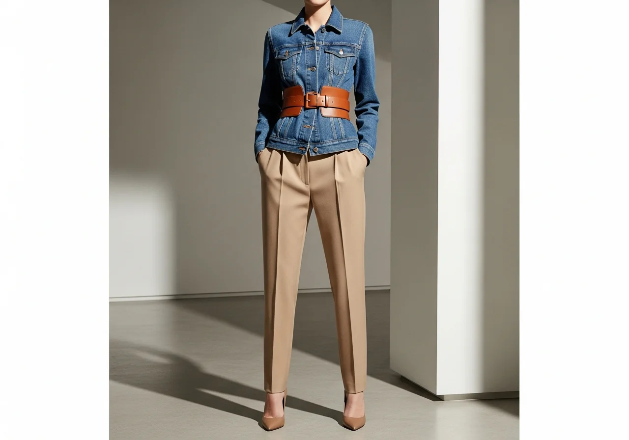 4 Belted Denim Jacket as a Top