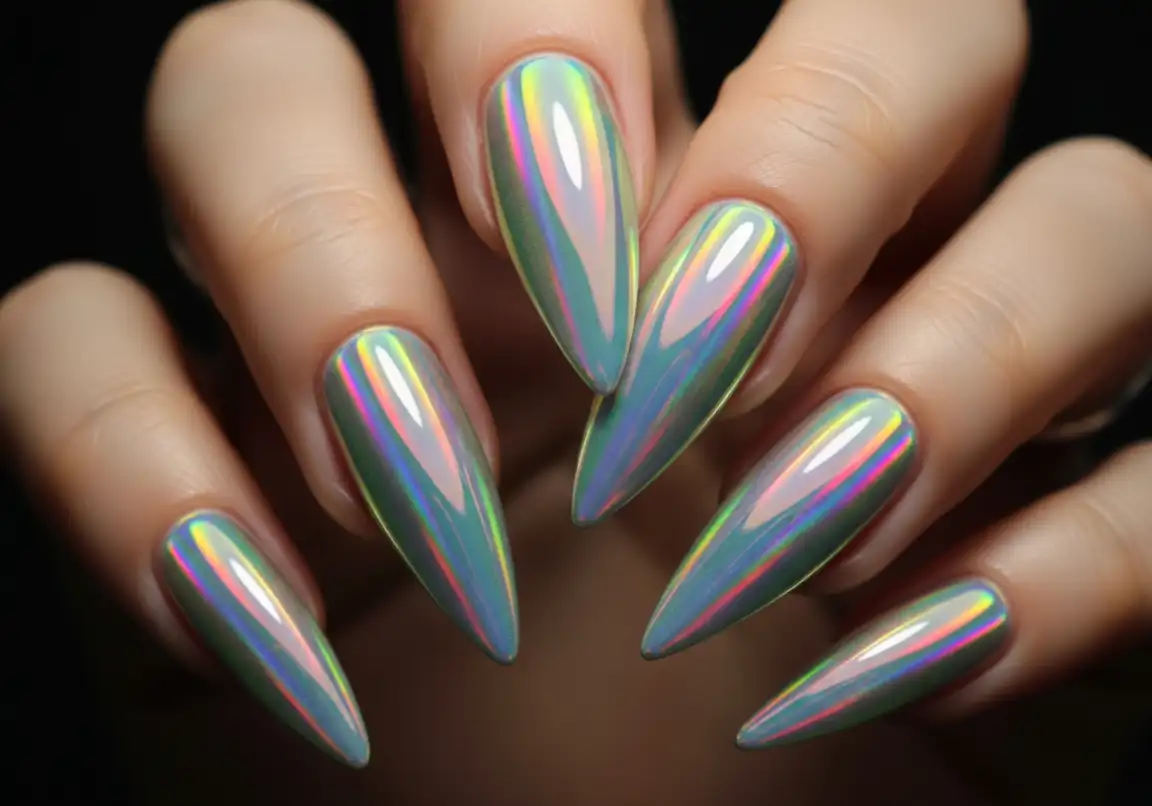 Holographic Rainbow Stiletto Nails
Stiletto Nails Designs