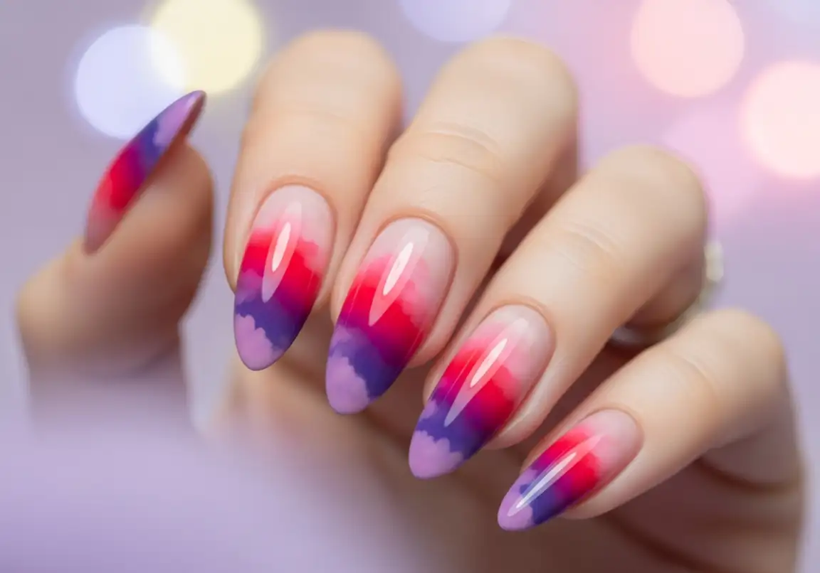 5 Aura Gradient Nails in Valentine's Colors Valentine’s Day Nails