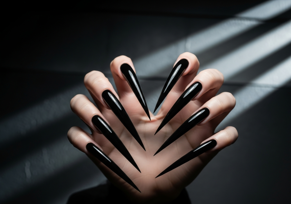 Stiletto Statement Claws
Bold Gothic Nail Looks