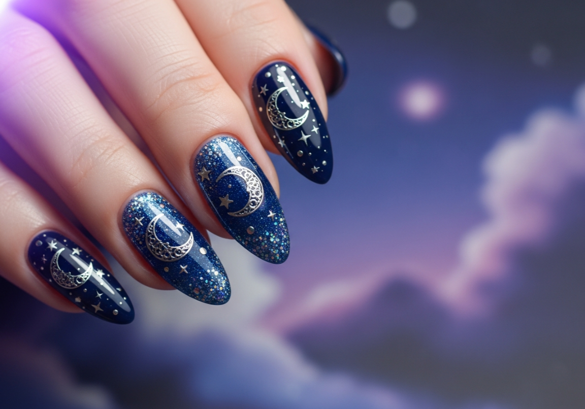 Celestial Gothic Dreams
Bold Gothic Nail Looks