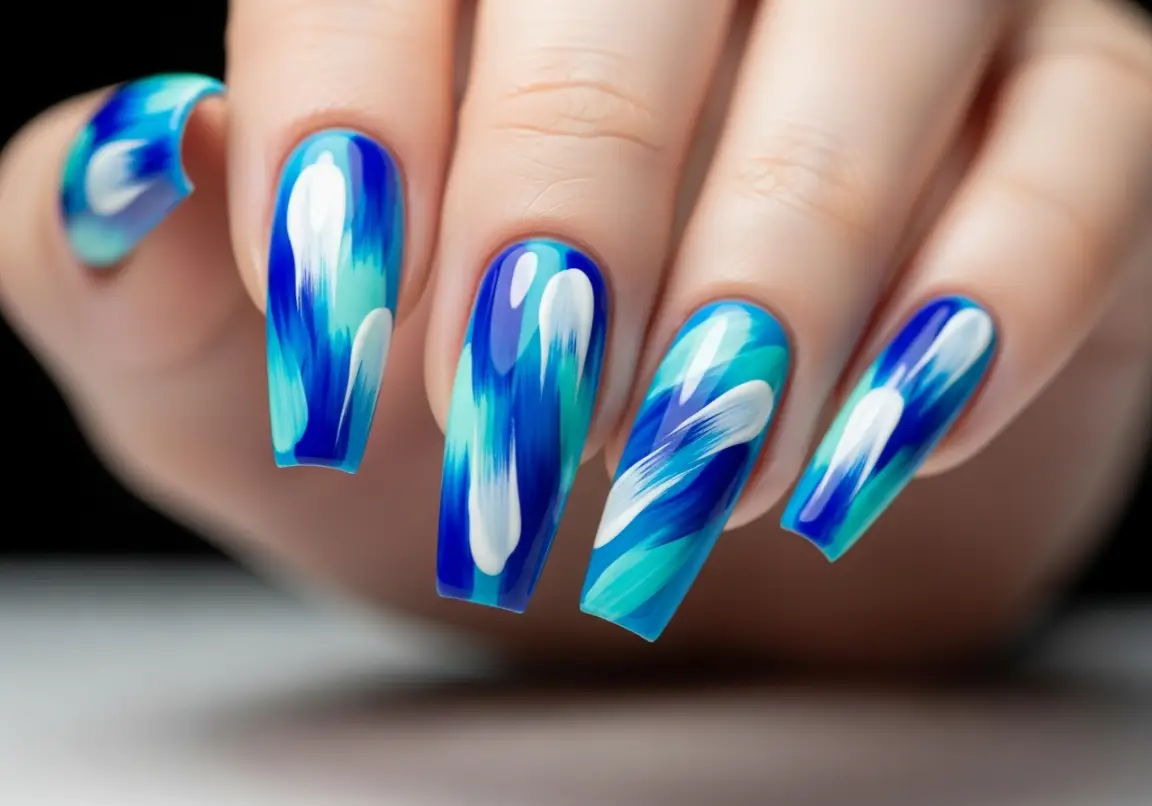 Abstract Art and Paint Strokes Viral Gel Nail Ideas