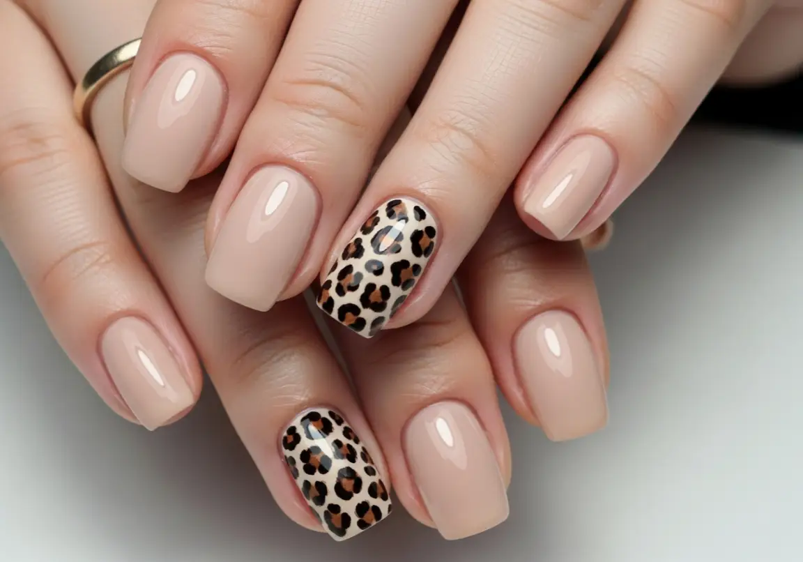 Viral Gel Nail Ideas Animal Print Accents
