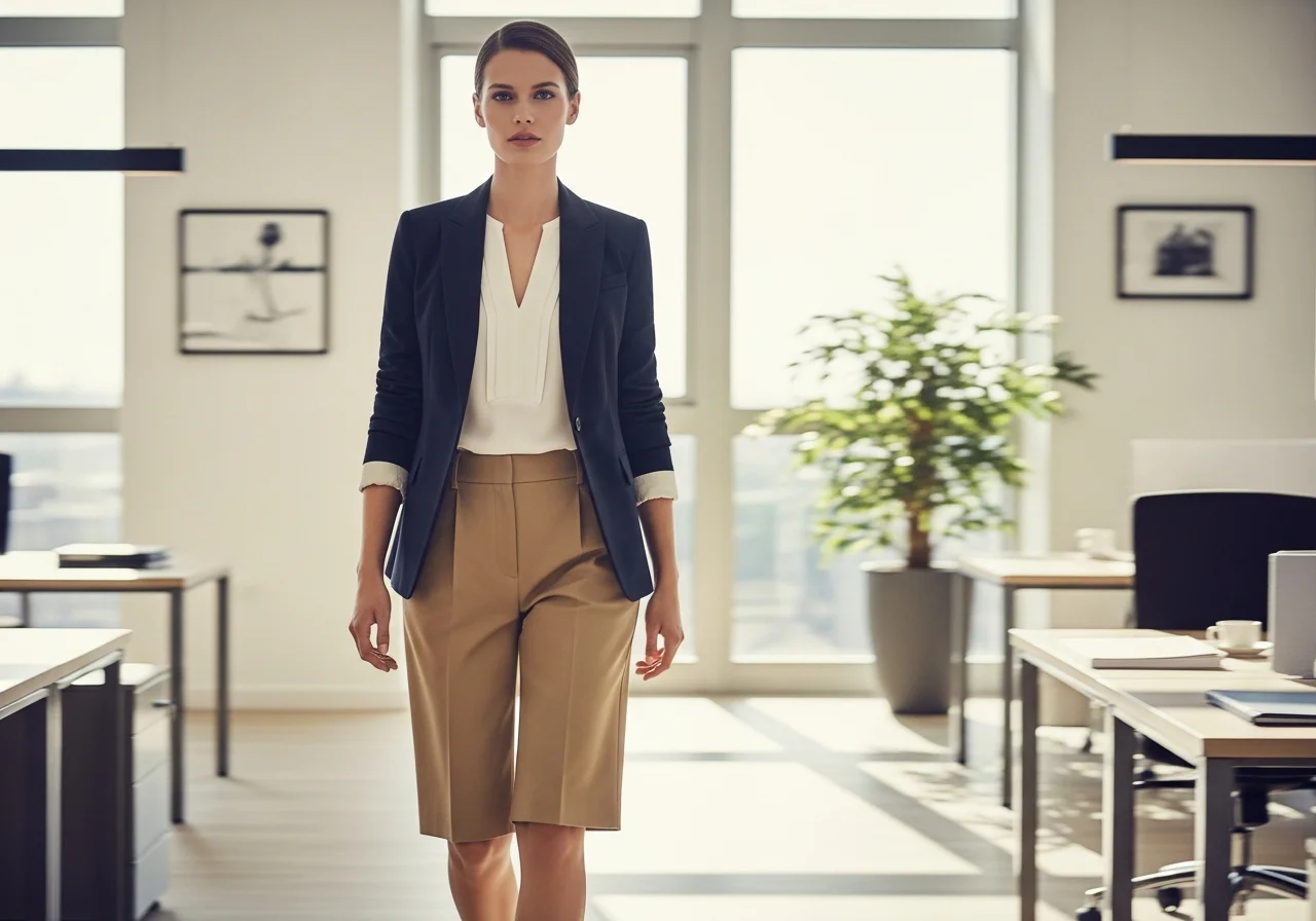 Blazer with Bermuda Shorts