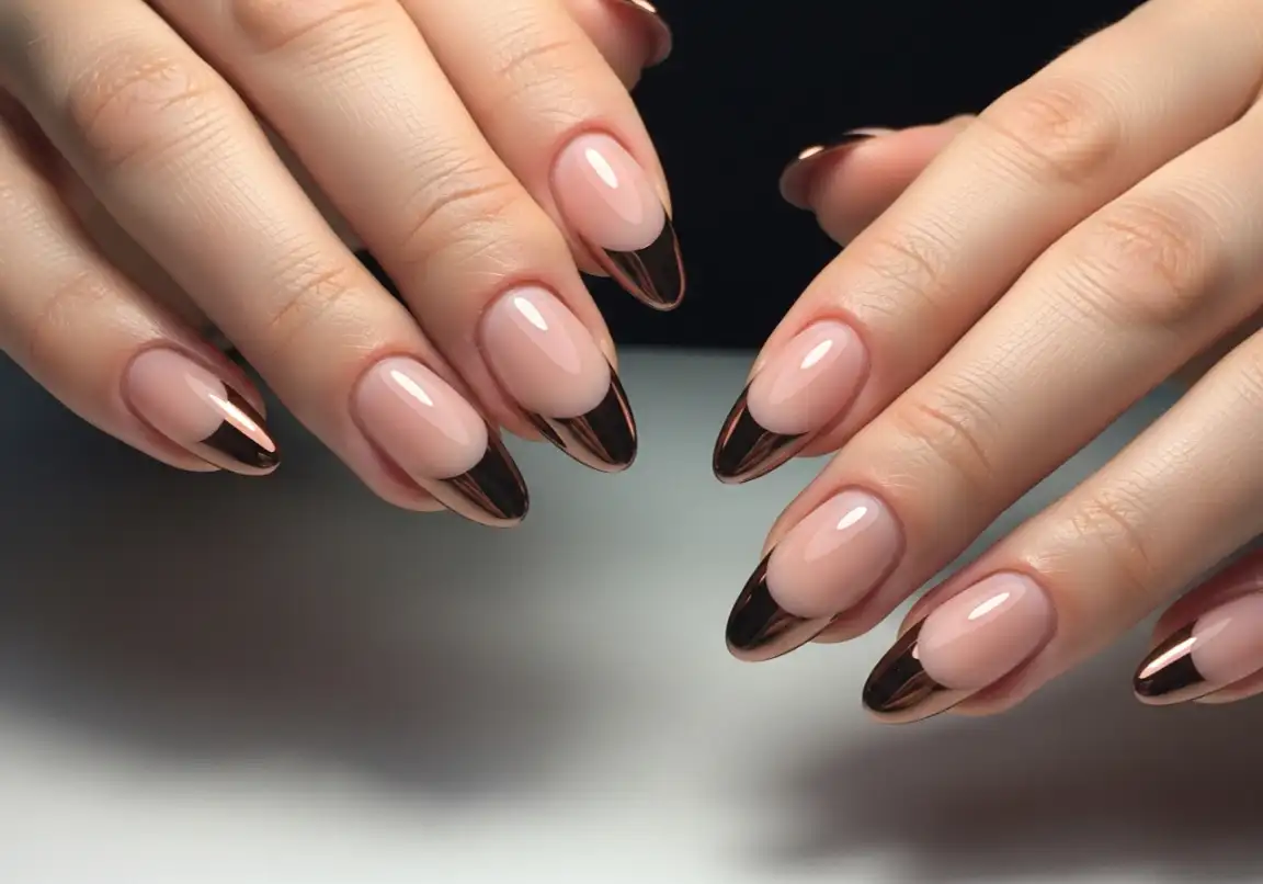 Brown Chrome French Tips
Best Brown Chrome Nails Ideas