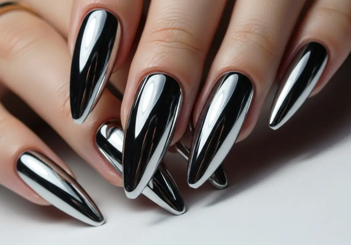 Chrome and Metallic Finishes Viral Gel Nail Ideas