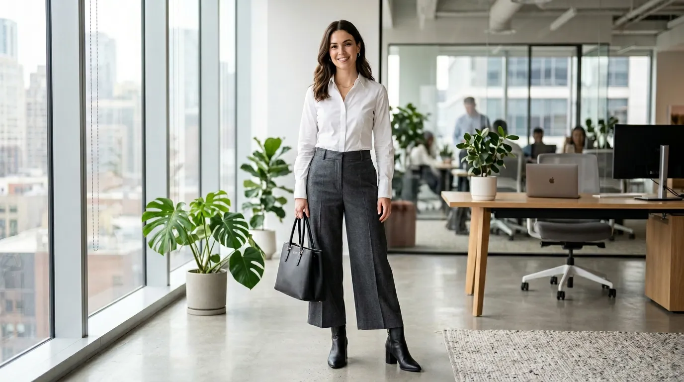 Culottes with Tailored Blouse