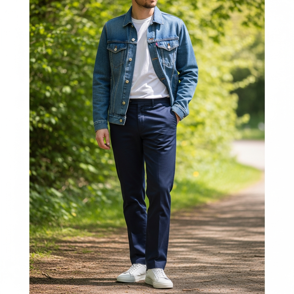 Denim on Denim with Blue Pants