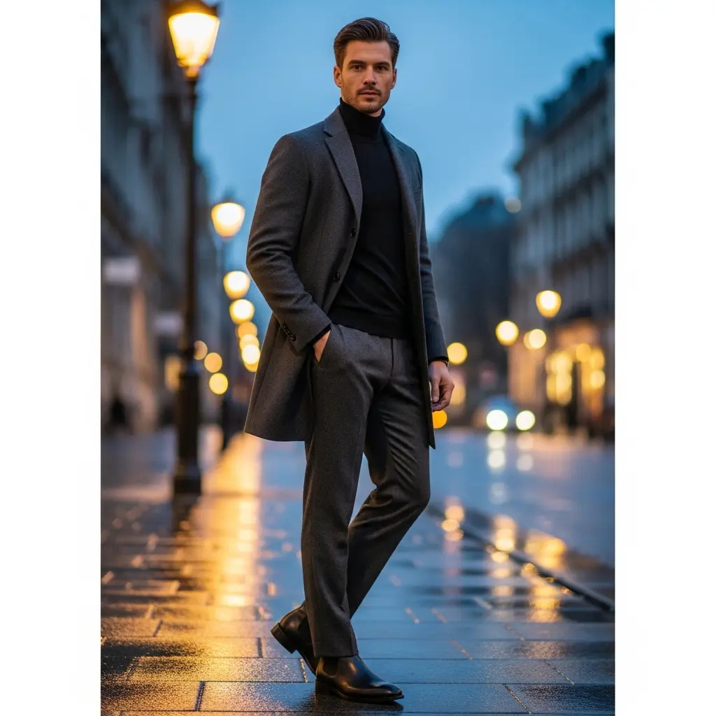 grey-Pants-with-Turtleneck