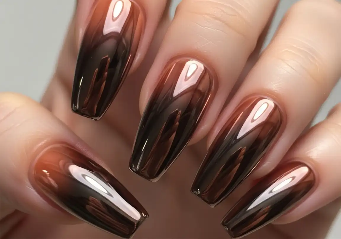 Ombre Brown Chrome
Best Brown Chrome Nails Ideas