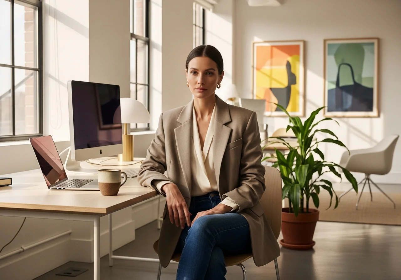 Oversized Blazer with Slim Jeans