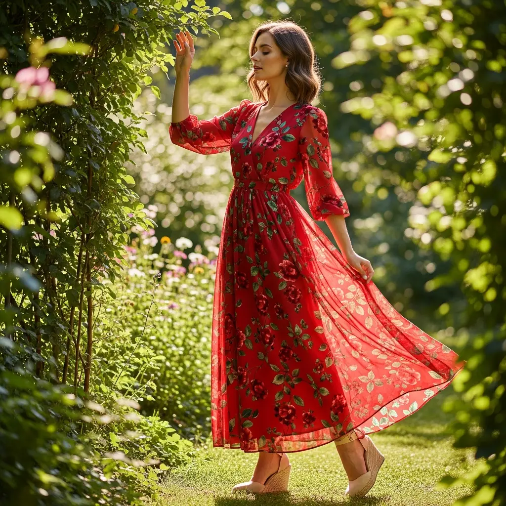 Red-Floral-Dress-with-Espadrille-Wedges.