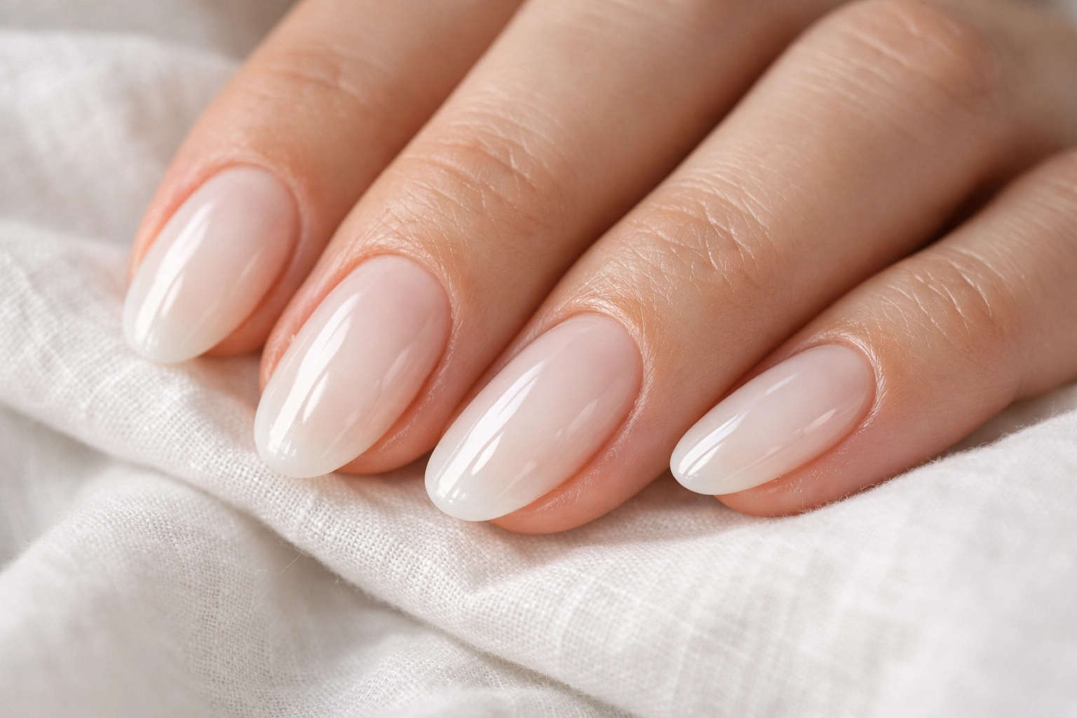 1. Milky White Sheer Nails
Oval Nails Modern Ideas