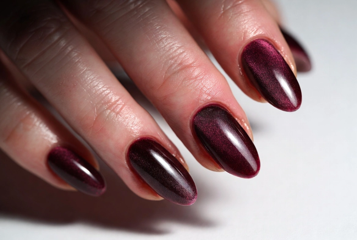 2: Cat Eye Magnetic Polish in Deep Romantic Shades
Simple Valentines Nails
