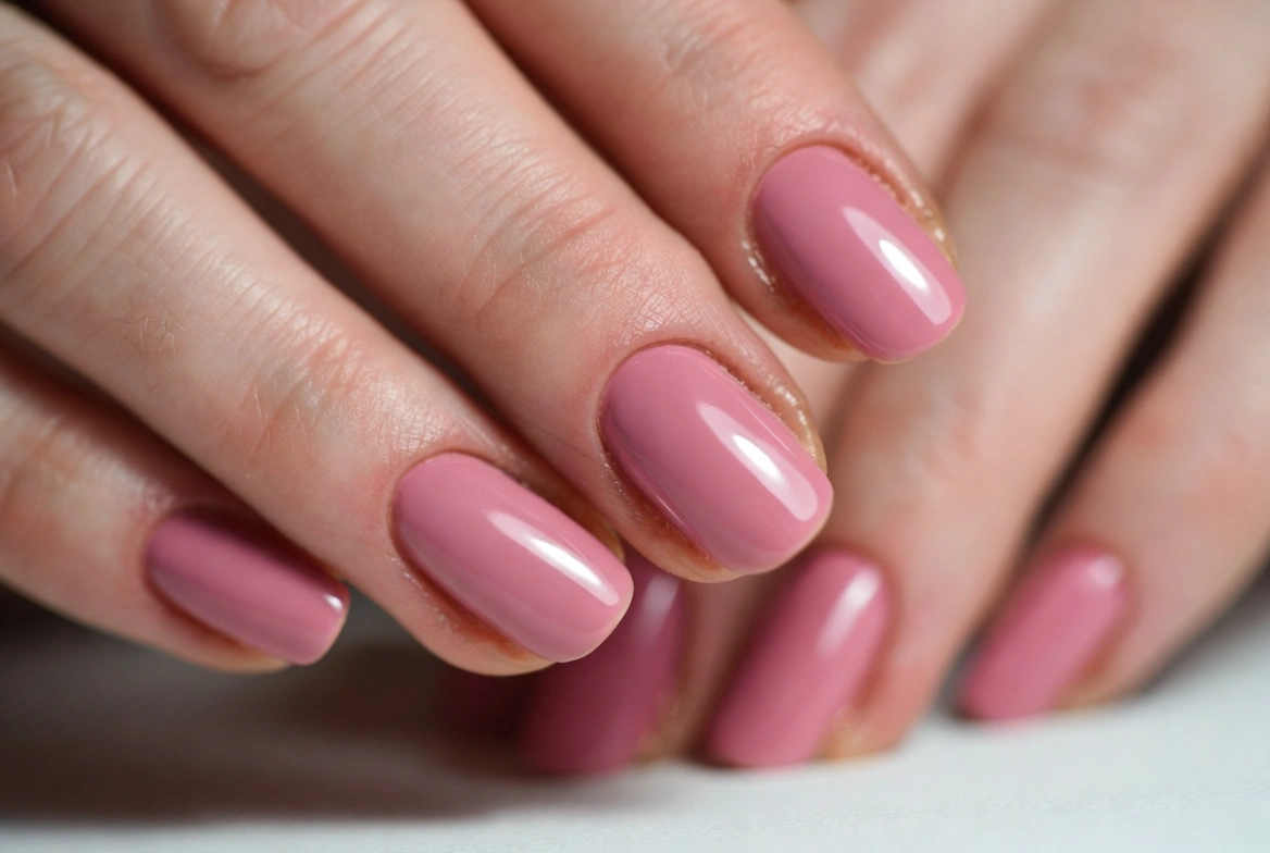 4: Classic Pink Nails with High Shine Finish
Simple Valentines Nails