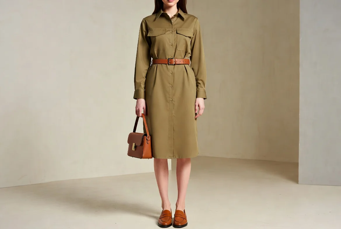 Belted Shirt Dress