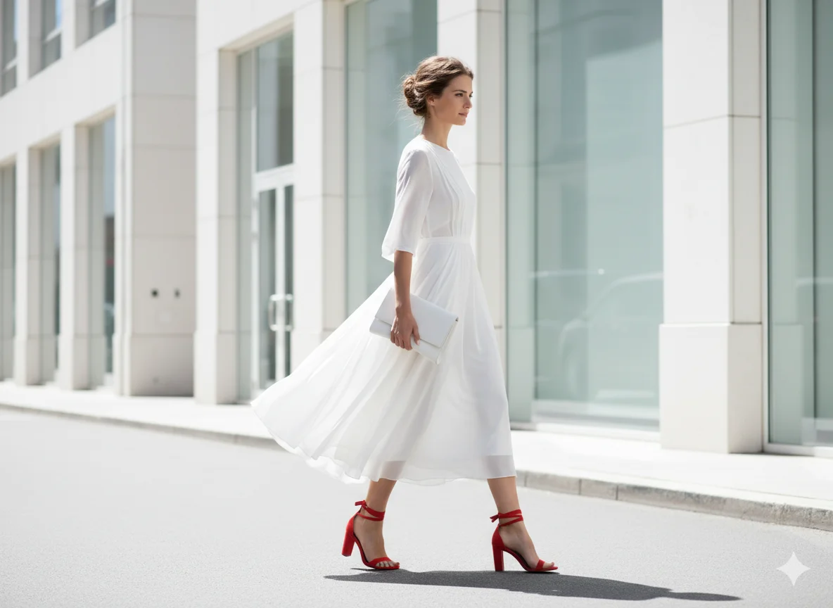 1. Classic White Canvas Meets Red Statement Footwearv