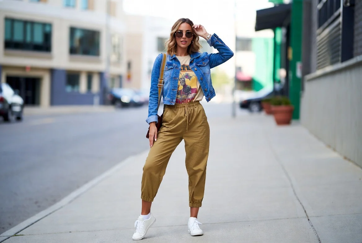 Graphic Tee and Denim Jacket Cool Girl Vibe