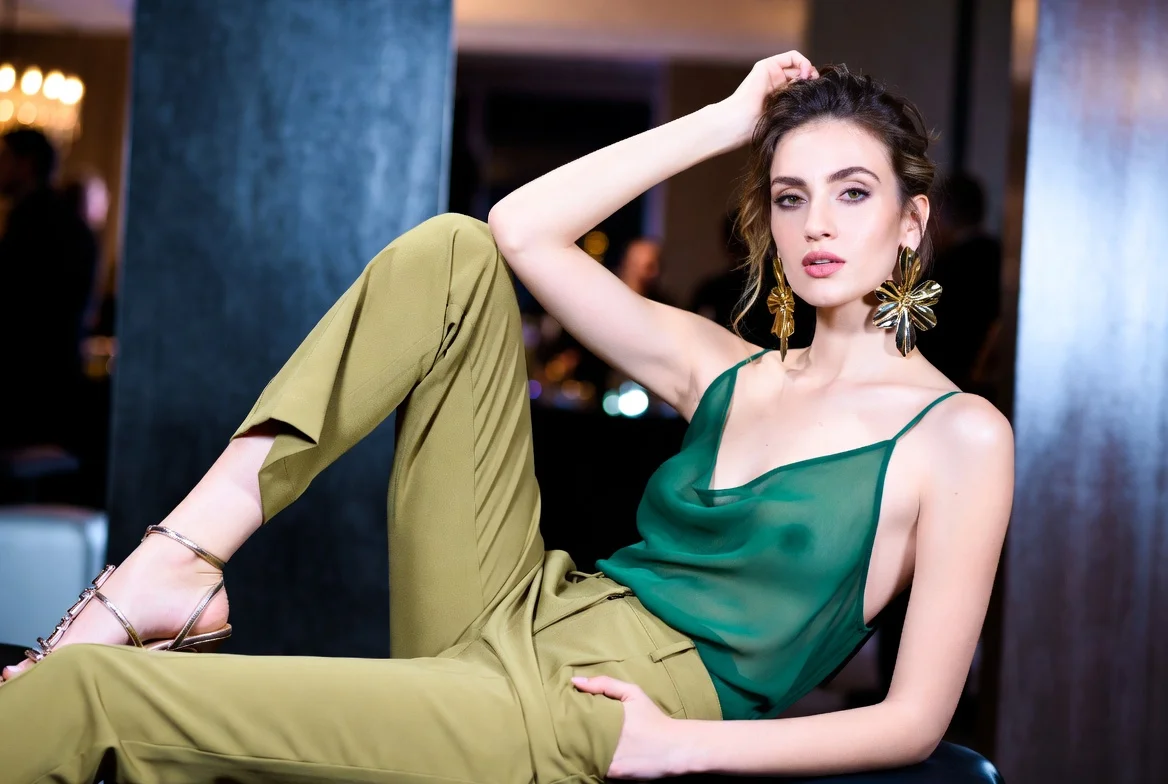 Silk Camisole and Statement Jewelry Evening Look