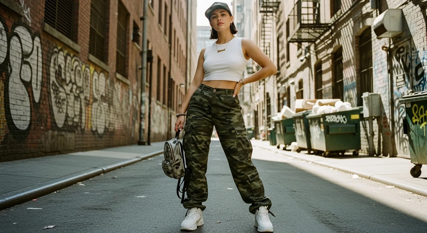 90s Camouflage Street Style Party Outfit