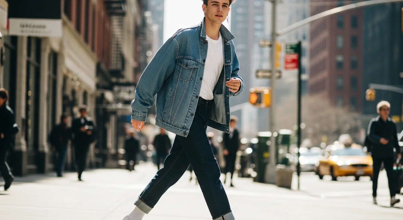 90s Double Denim Outfit For Party