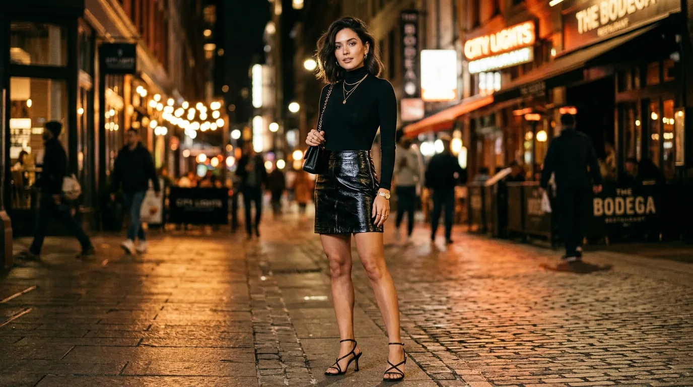 Bodysuit and Mini Skirt Combination