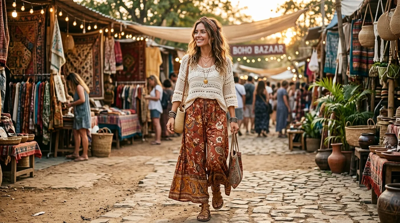 Boho Chic Palazzo Outfit