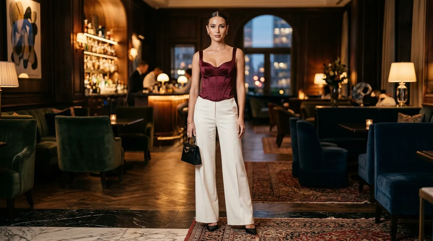 Corset Tops Paired With Tailored Trousers