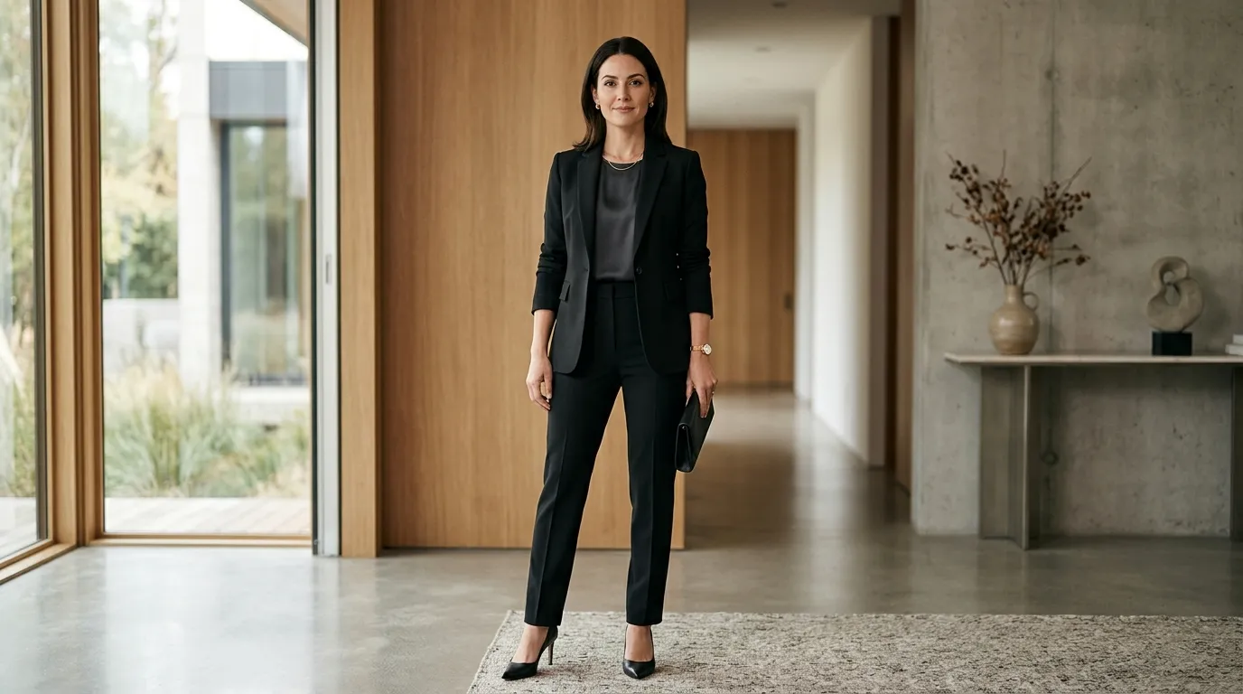Dark Tailored Pantsuit