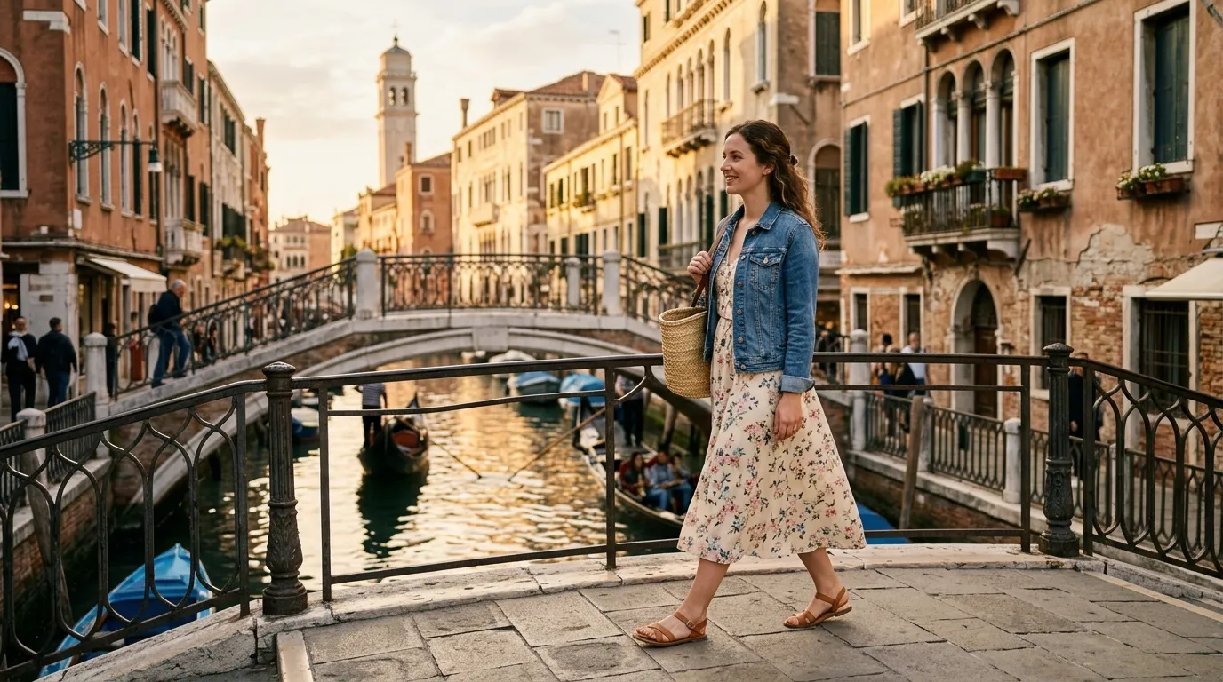 Denim Jacket Over a Floral Dress