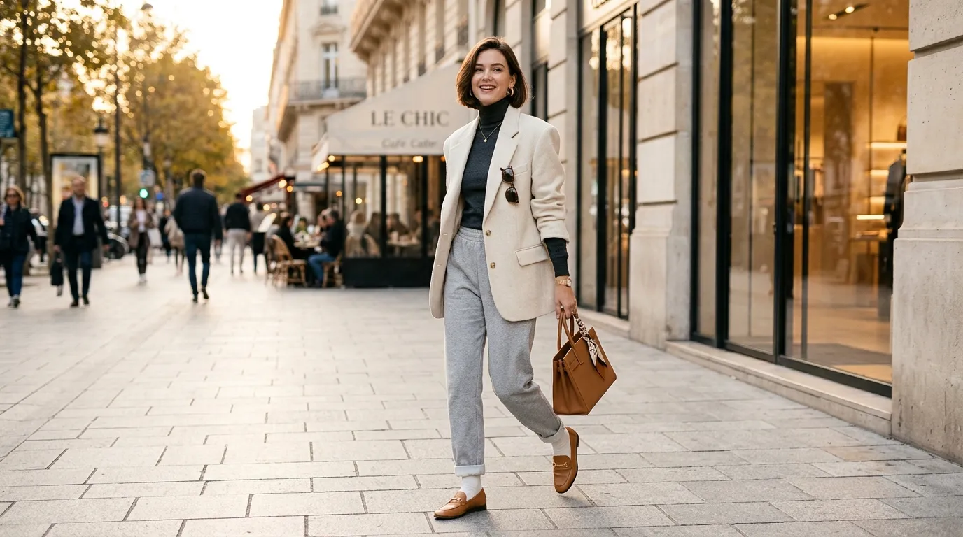 Grey Sweatpants with a Blazer