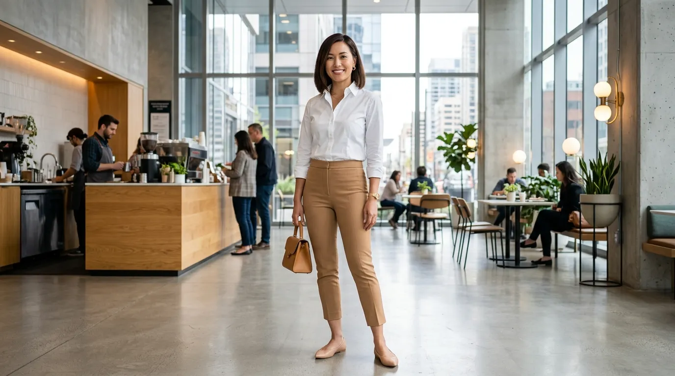 High Waisted Capris With a Starched Button Down