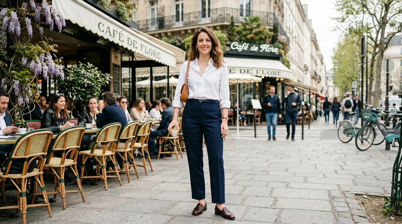 High Waisted Trousers and a Crisp White Shirt