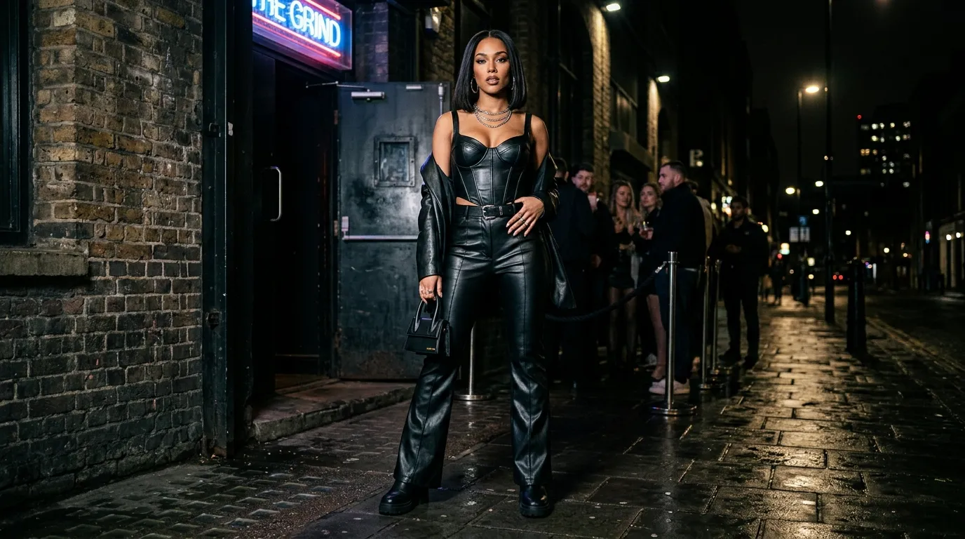 Leather Pants With a Statement Top