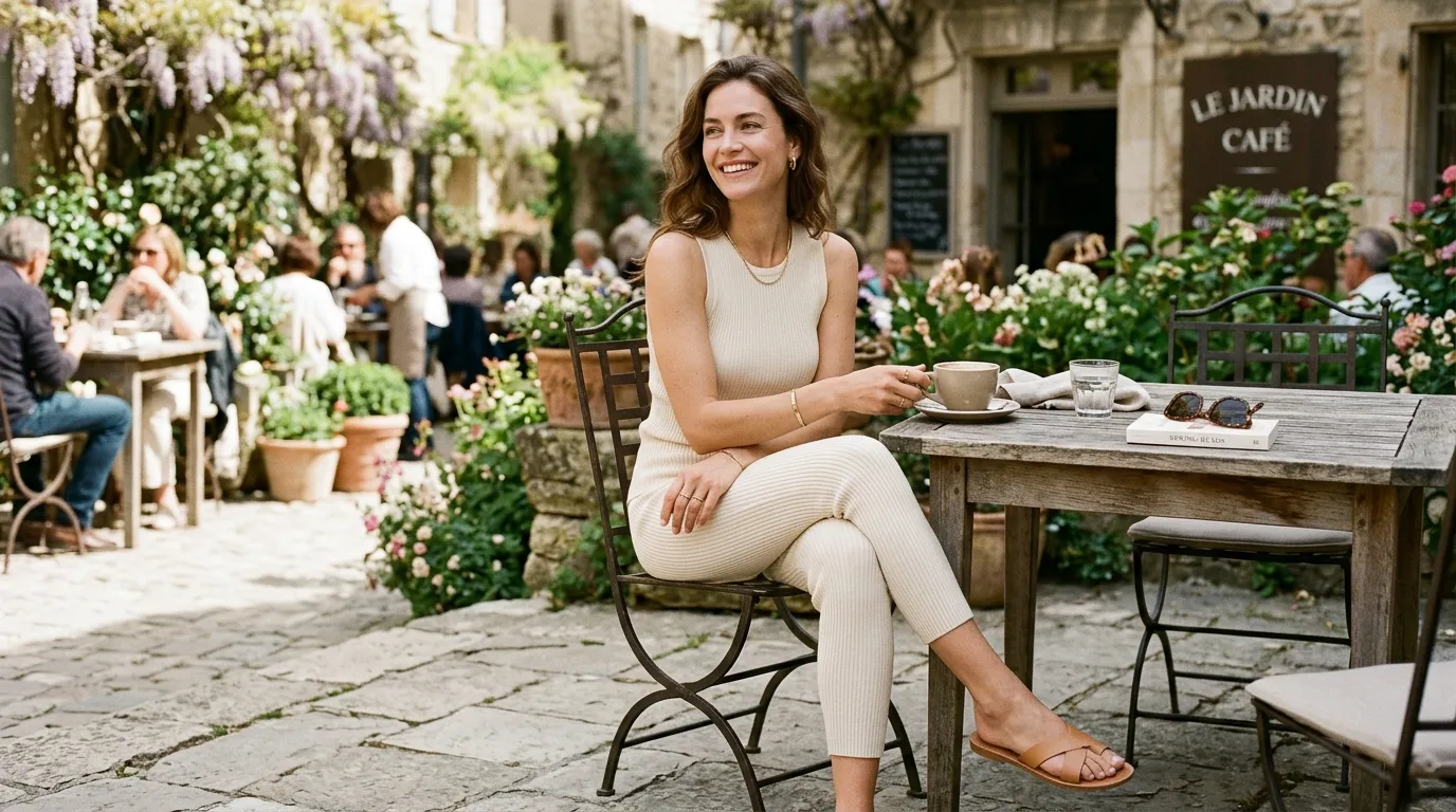 Ribbed Knit Capris With a Simple Tank