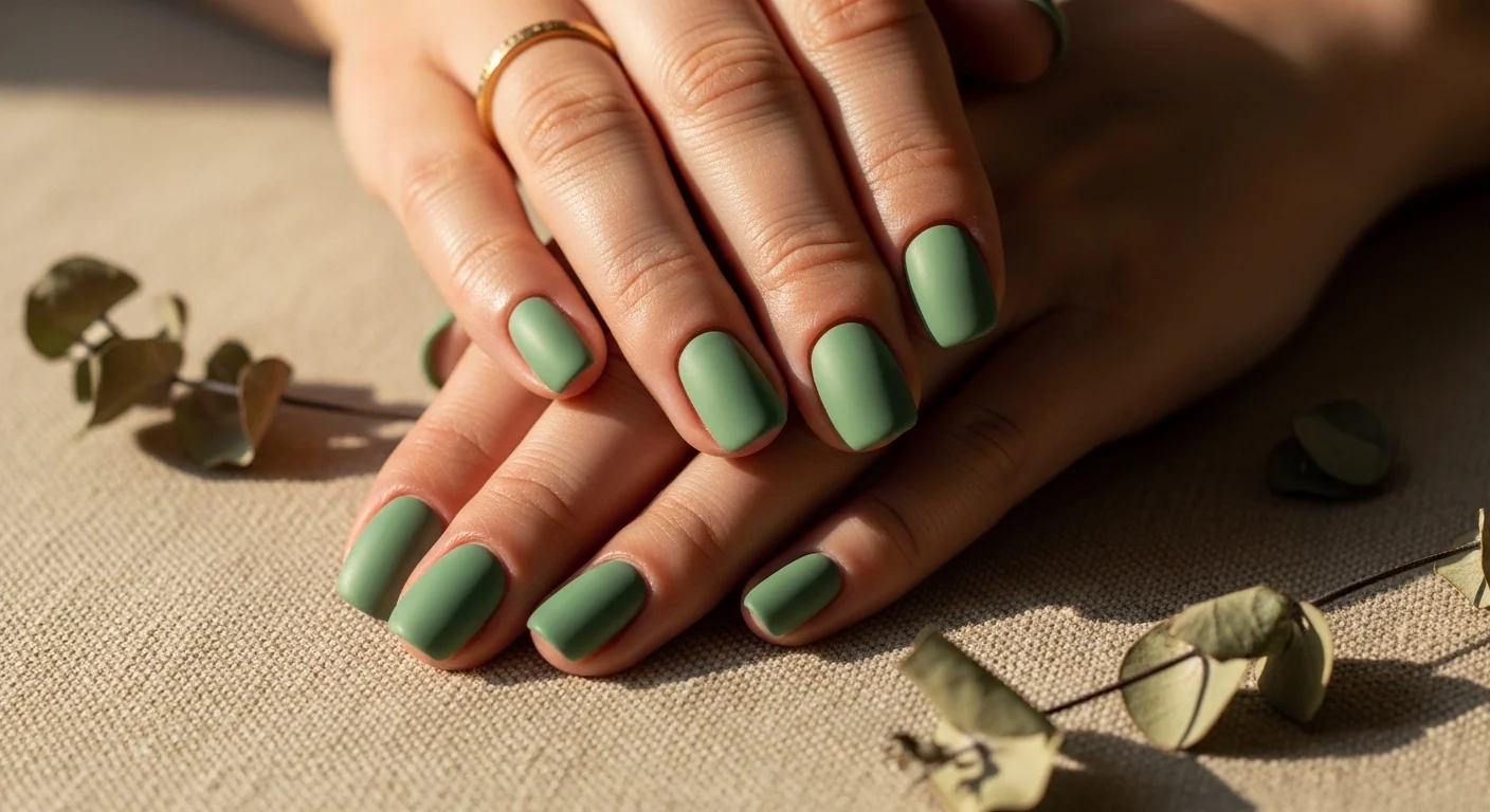 Sage Green short Nails