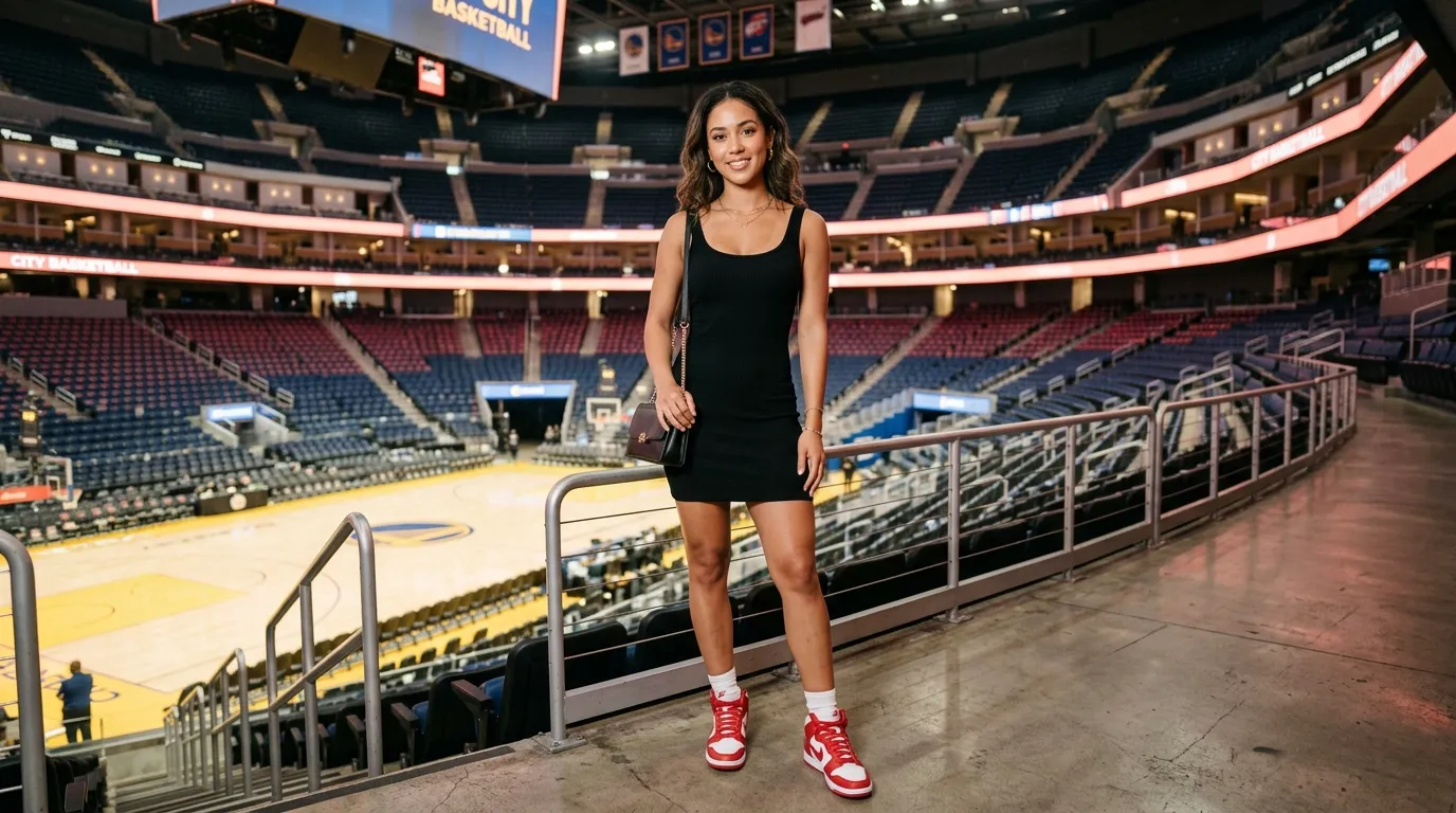 Sporty Dress or Bodycon With High Top Sneakers