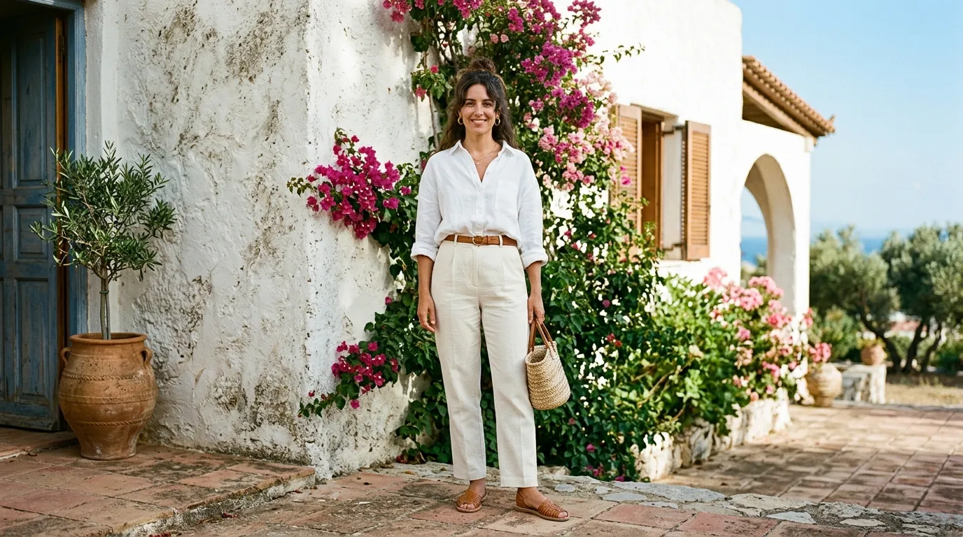 The Classic White Linen Shirt and Tailored Trousers