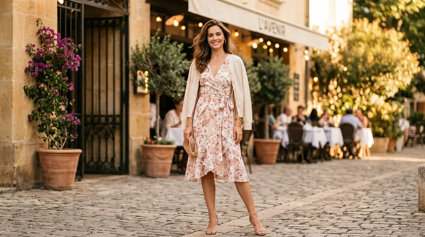 The Floral Wrap Dress for a Dinner Date