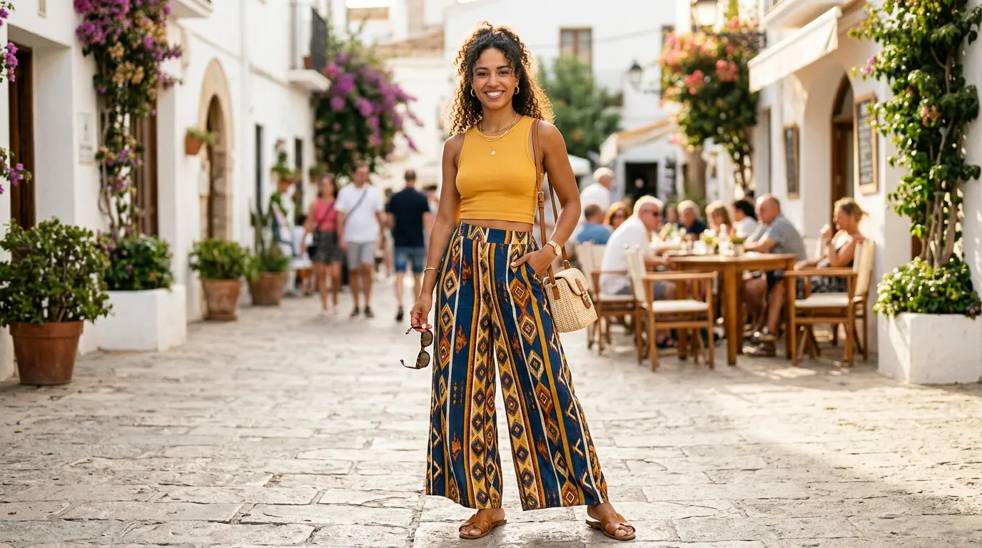 The Printed Palazzo with a Plain Top