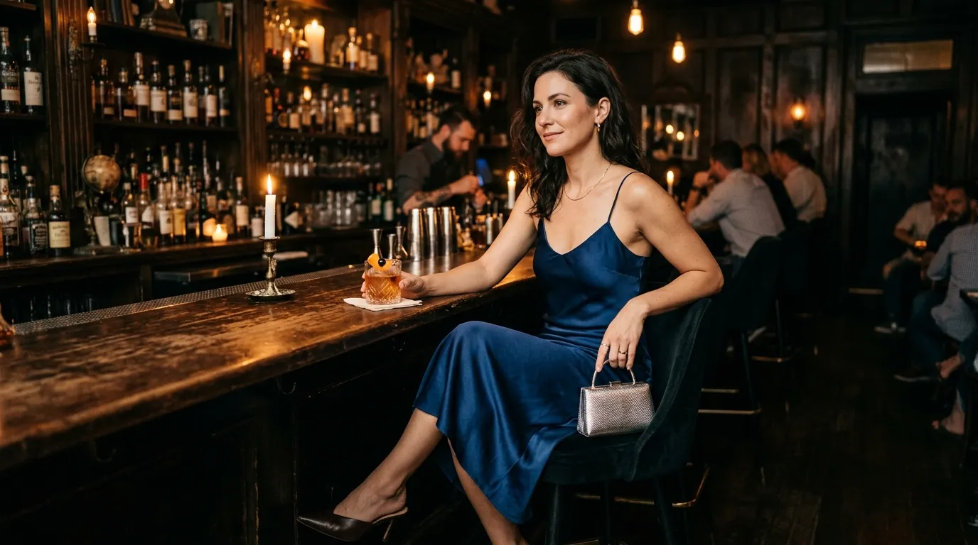 The Speakeasy Cocktail Bar Evening Look