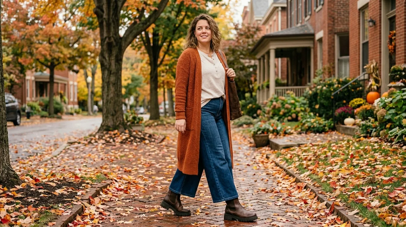 Wide Leg Denim with an Oversized Henley